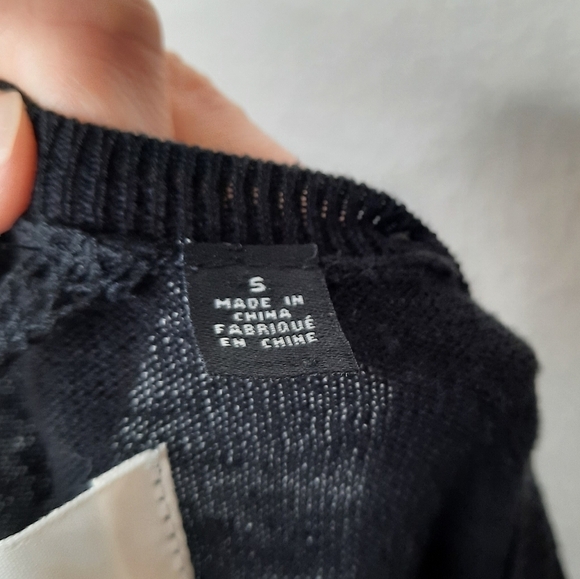 Anthropologie Knitted & Knotted Michelle Morin Chiffon Panel Sweater S - Picture 5 of 9